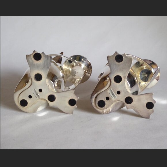 NEW VINTAGE 6” RESTORATION HARDWARE SILVER PLATE PENGUIN CANDLE HOLDER SET - Picture 9 of 11